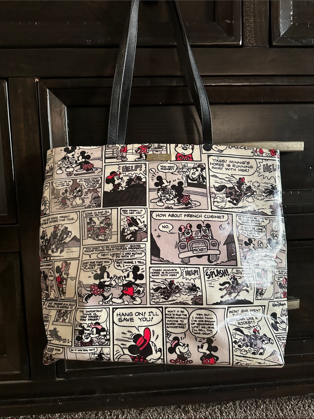 Disney Comic Strip Tote in Cream, Black and Red